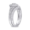 Thumbnail Image 3 of Previously Owned - 1/4 CT. T.W. Composite Pear Diamond Frame Vintage-Style Bridal Set in Sterling Silver