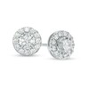 Thumbnail Image 1 of Previously Owned - 1/4 CT. T.W. Diamond Miracle Frame Stud Earrings in 10K White Gold