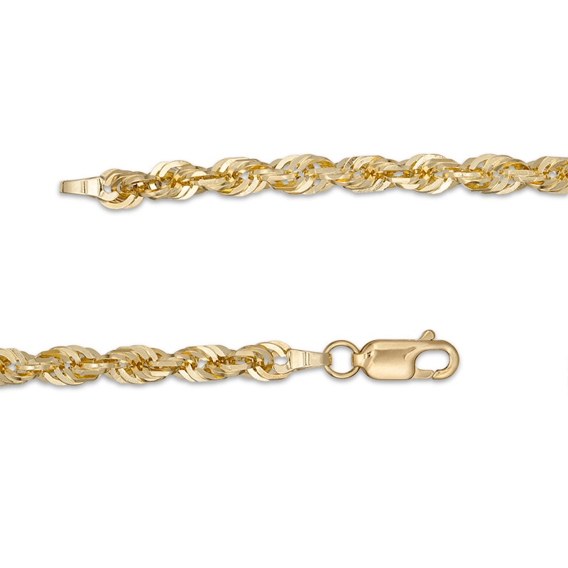 Main Image 3 of Previously Owned - 035 Gauge Diamond-Cut Glitter Rope Chain Necklace in 10K Gold - 22"