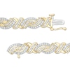 Thumbnail Image 1 of Previously Owned - 3 CT. T.W. Baguette and Round Diamond "X" Bypass Bracelet in 10K Gold - 7.5"