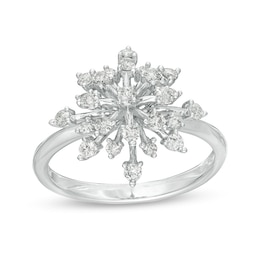 Previously Owned - Marilyn Monroe™ Collection 1/2 CT. T.W. Diamond Starburst Ring in 10K White Gold