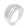 Thumbnail Image 2 of Previously Owned - Marilyn Monroe™ Collection 1/2 CT. T.W. Journey Diamond Multi-Row Ring in 10K White Gold