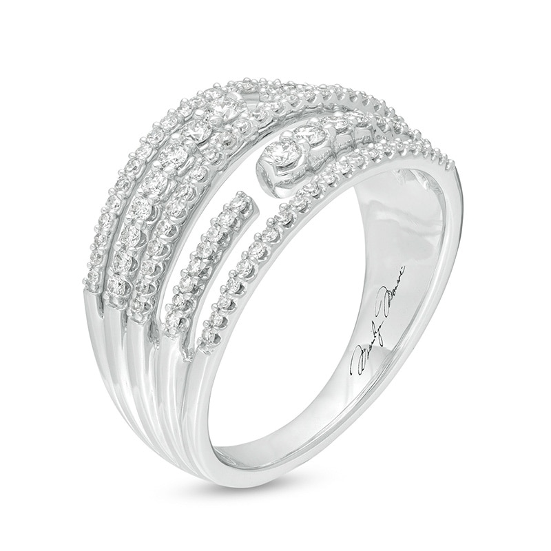 Main Image 2 of Previously Owned - Marilyn Monroe™ Collection 1/2 CT. T.W. Journey Diamond Multi-Row Ring in 10K White Gold