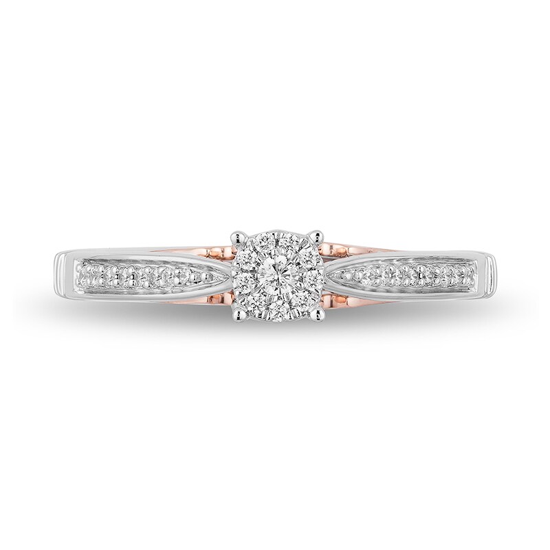 Main Image 3 of Previously Owned - Enchanted Disney Aurora 1/6 CT. T.W. Diamond Promise Ring in 10K Two-Tone Gold