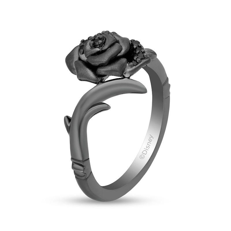 Main Image 2 of Previously Owned - Enchanted Disney Villains Maleficent 1/10 CT. T.W. Black Diamond Ring in Black Sterling Silver