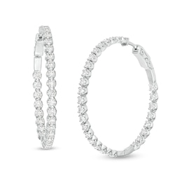 Previously Owned - Marilyn Monroe™ Collection 2 CT. T.W. Journey Diamond Inside-Out Hoop Earrings in 10K White Gold
