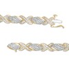 Thumbnail Image 3 of Previously Owned - 2 CT. T.W. Diamond Cascading Flame and "X" Bracelet in 10K Gold