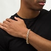 Thumbnail Image 1 of Previously Owned - Men's 1/3 CT. T.W. Diamond Open Oval and Bamboo Link Bracelet in 10K Gold - 8.5"