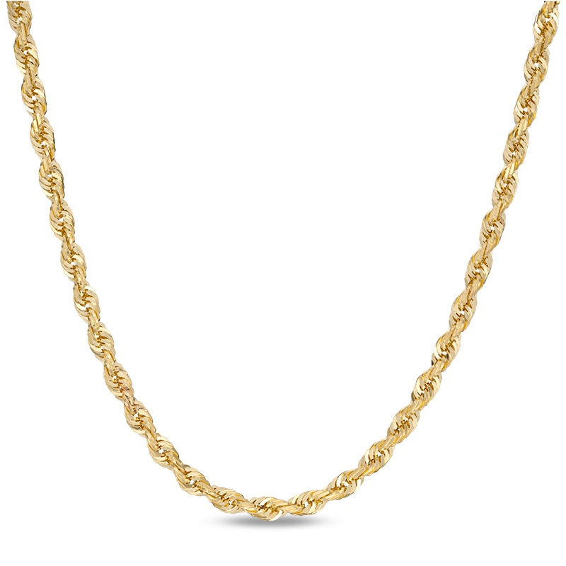 Previously Owned - 4.0mm Diamond-Cut Glitter Rope Chain Necklace in 10K Gold - 22"