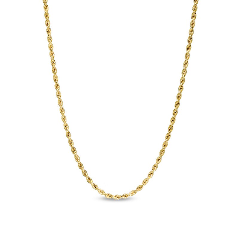 Main Image 1 of Previously Owned - 2.65mm Evergreen Rope Chain Necklace in Hollow 10K Gold - 18"