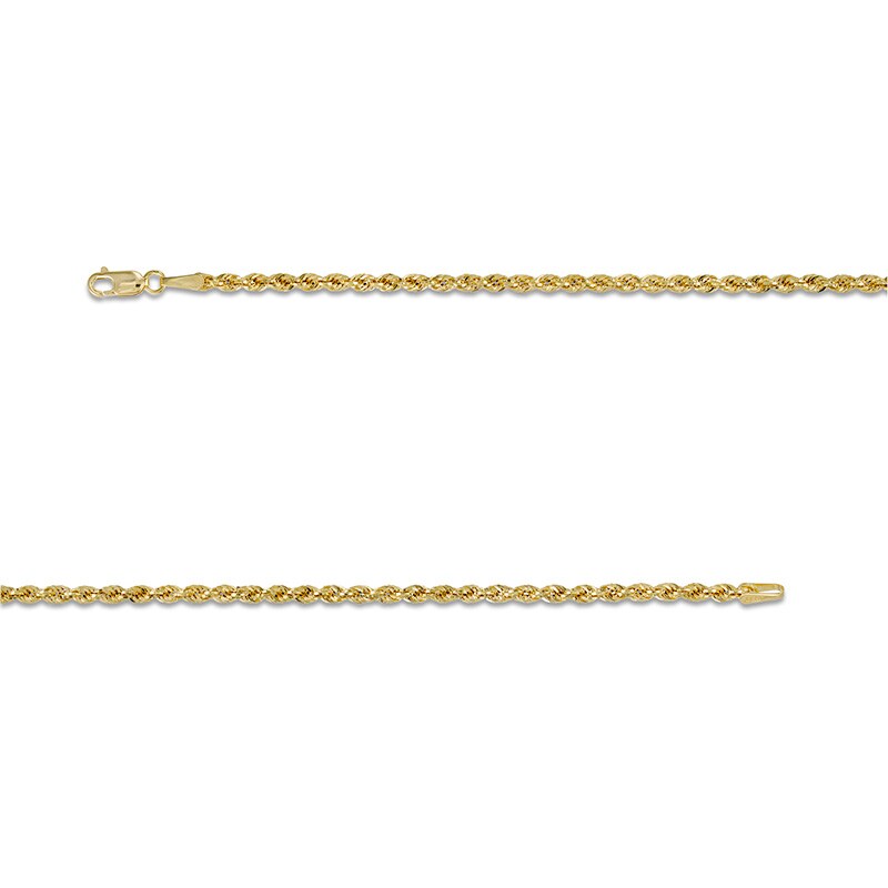Main Image 3 of Previously Owned - 2.65mm Evergreen Rope Chain Necklace in Hollow 10K Gold - 18"