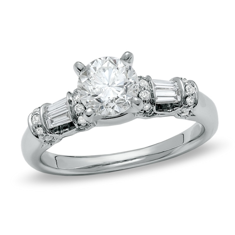 Main Image 1 of Previously Owned - 1-1/3 CT. T.W.  Diamond Engagement Ring in 14K White Gold