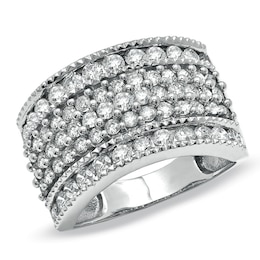 Previously Owned - 2 CT. T.W. Diamond Three Row Anniversary Band in 10K White Gold