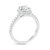 Thumbnail Image 1 of Previously Owned - 1 CT. T.W. Oval Diamond Frame Engagement Ring in Platinum (G/SI2)