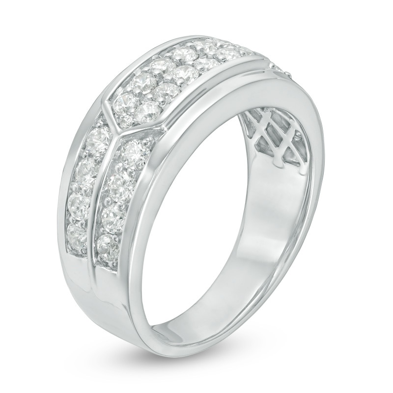 Main Image 2 of Previously Owned - Men's 1-1/2 CT. T.W. Diamond Elongated Hexagon Ring in 10K White Gold