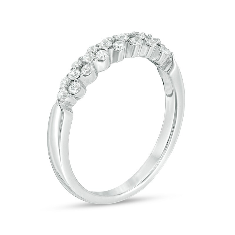 Previously Owned - 1/3 CT. T.W. Diamond Alternating Stackable Band in 10K White Gold