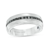 Thumbnail Image 1 of Previously Owned - Vera Wang Love Collection Men's 3/4 CT. T.W. Square-Cut Black Diamond Wedding Band in 14K White Gold