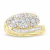 Thumbnail Image 0 of Previously Owned - 1-1/2 CT. T.W. Multi-Diamond Three Flower Bypass Ring in 14K Gold