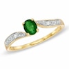 Thumbnail Image 1 of Previously Owned - Oval Emerald and Diamond Ring in 10K Gold