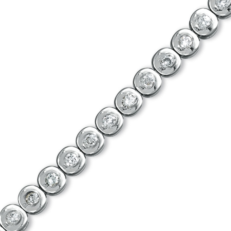 Main Image 1 of Previously Owned - 1 CT. T.W. Diamond Round Tennis Bracelet in 10K White Gold