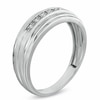 Thumbnail Image 2 of Previously Owned - Diamond Accent Multi-Row Groove Wedding Band in 10K White Gold