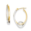 Thumbnail Image 1 of Previously Owned - Looping Oval Hoop Earrings in 14K Two-Tone Gold