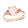Thumbnail Image 1 of Previously Owned -  Lab-Created Pink Opal, Sapphire and Tourmaline Ring in Sterling Silver with 14K Rose Gold Plate
