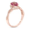 Thumbnail Image 2 of Previously Owned - Pear-Shaped Pink Tourmaline and 1/4 CT. T.W. Diamond Braid Ring in 14K Rose Gold