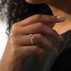 Thumbnail Image 3 of Previously Owned - Pear-Shaped Pink Tourmaline and 1/4 CT. T.W. Diamond Braid Ring in 14K Rose Gold