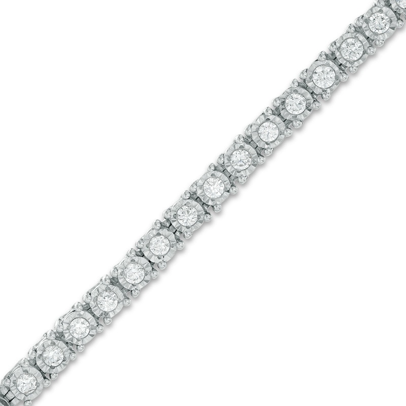 Main Image 1 of Previously Owned - 1 CT. T.W. Diamond Tennis Bracelet in 10K White Gold