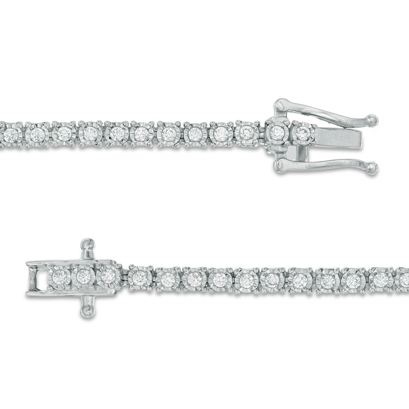 Main Image 2 of Previously Owned - 1 CT. T.W. Diamond Tennis Bracelet in 10K White Gold