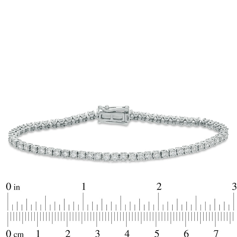 Main Image 3 of Previously Owned - 1 CT. T.W. Diamond Tennis Bracelet in 10K White Gold