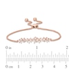 Thumbnail Image 1 of Previously Owned - 1/2 CT. T.W. Baguette and Round Diamond Scatter Bolo Bracelet in 10K Rose Gold - 9.5"