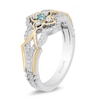 Thumbnail Image 2 of Previously Owned - Enchanted Disney Jasmine Blue Topaz and 1/5 CT. T.W. Diamond Ring in Sterling Silver and 10K Gold