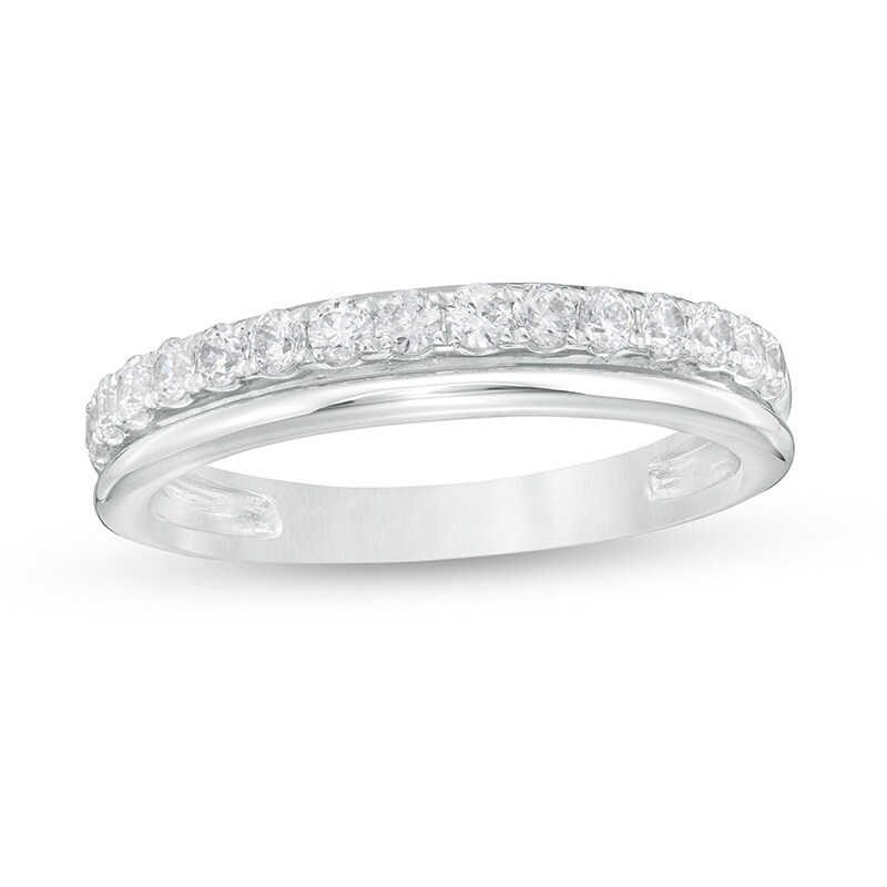 Previously Owned - 3/8 CT. T.W. Diamond Double-Row Band in 10K White Gold