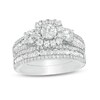Thumbnail Image 0 of Previously Owned - 2 CT. T.W. Diamond Past Present Future® Cushion Frame Bridal Set in 14K White Gold