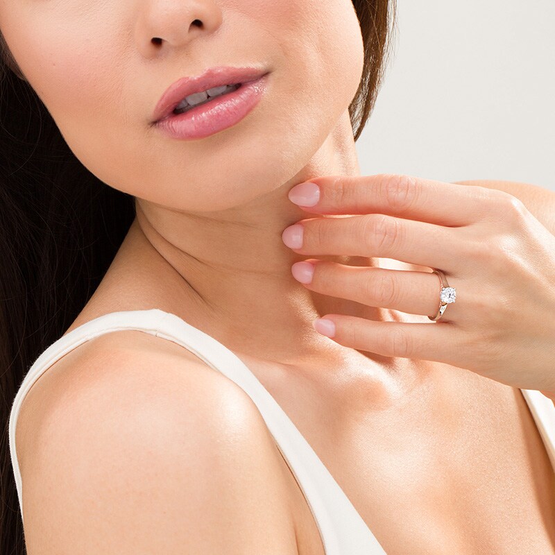 Main Image 2 of Previously Owned - Zales Private Collection 1 CTW. Colourless Diamond Engagement Ring in 14K White Gold