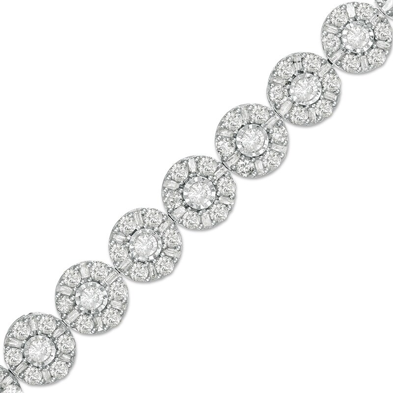 Main Image 1 of Previously Owned - 7 CT. T.W. Diamond Tennis Bracelet in 10K White Gold - 7.5"