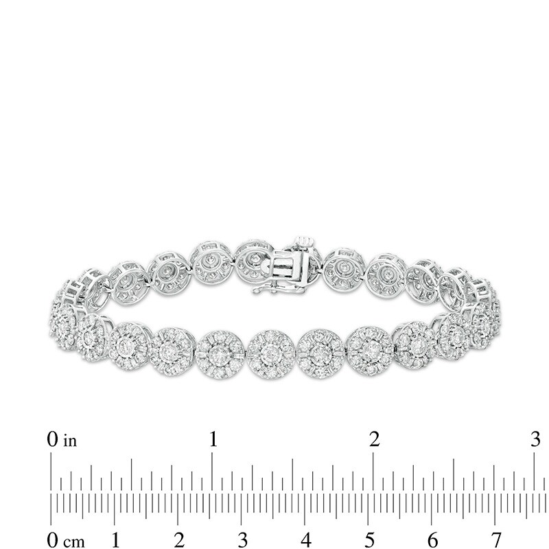 Main Image 3 of Previously Owned - 7 CT. T.W. Diamond Tennis Bracelet in 10K White Gold - 7.5"