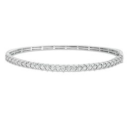 Previously Owned - 1 CT. T.W. Diamond Bangle in 10K White Gold - 7.5&quot;