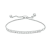 Thumbnail Image 1 of Previously Owned - 1/2 CT. T.W. Baguette and Round Diamond Bolo Bracelet in Sterling Silver - 9.0"