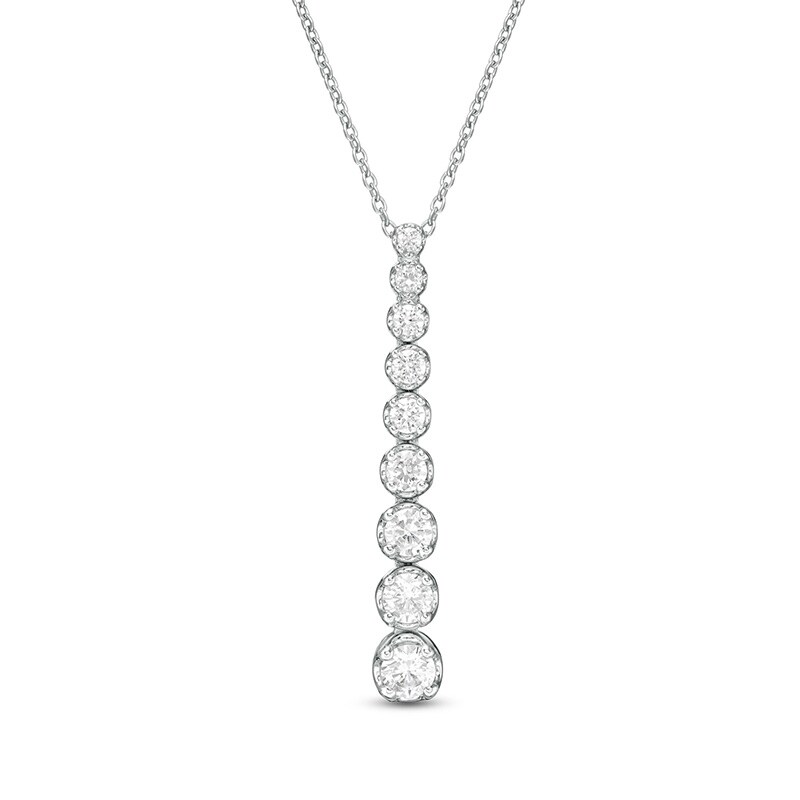 Main Image 1 of Previously Owned - Marilyn Monroe™ Collection 1 CT. T.W. Journey Diamond Pendant in 10K White Gold