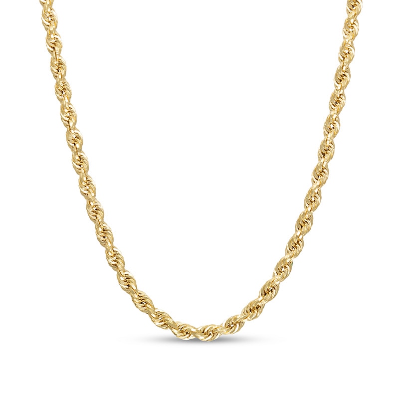 Main Image 1 of Previously Owned - 3.15mm Evergreen Rope Chain Necklace in Hollow 10K Gold - 20"