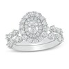 Thumbnail Image 0 of Previously Owned - 1-1/2 CT. T.W.  Oval Diamond Double Frame Bridal Set in 14K White Gold (I/SI2)