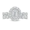 Thumbnail Image 3 of Previously Owned - 1-1/2 CT. T.W.  Oval Diamond Double Frame Bridal Set in 14K White Gold (I/SI2)