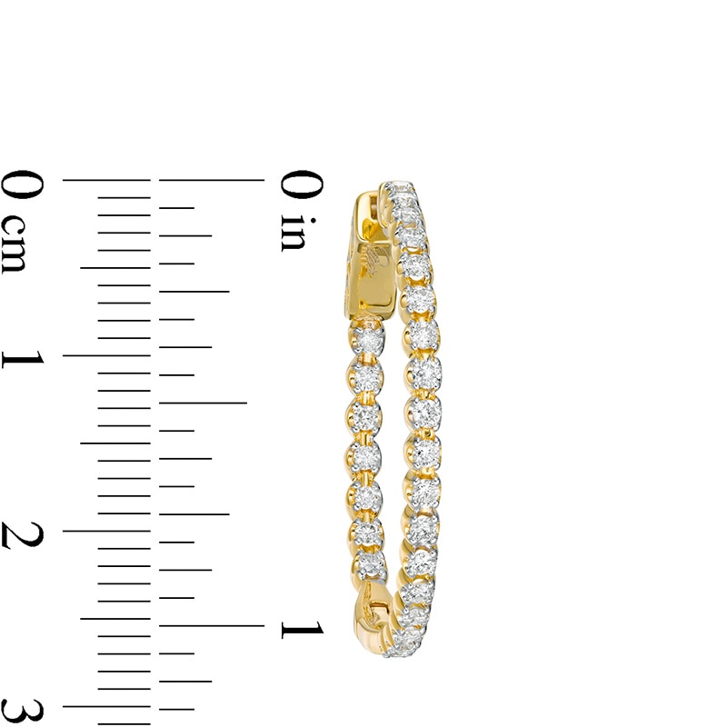 Main Image 2 of Previously Owned - Marilyn Monroe™ Collection 1 CT. T.W. Journey Diamond Inside-Out Hoop Earrings in 10K Gold