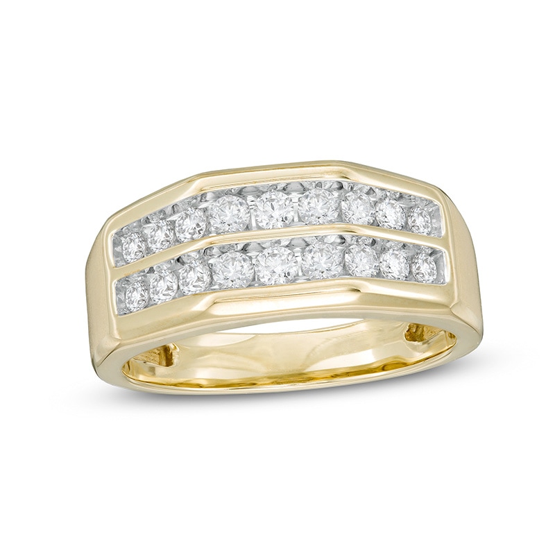 Main Image 1 of Previously Owned - 3/4 CT. T.W. Diamond Double Row Wedding Band in 10K Gold