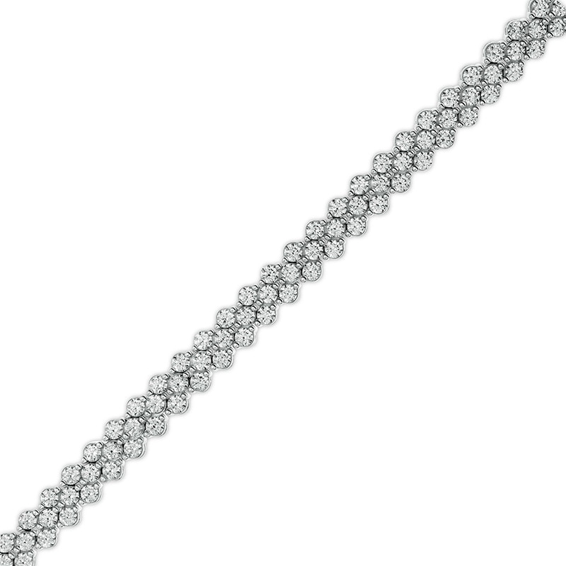 Main Image 1 of Previously Owned - 5 CT. T.W. Diamond Cobblestone Bracelet in 10K White Gold