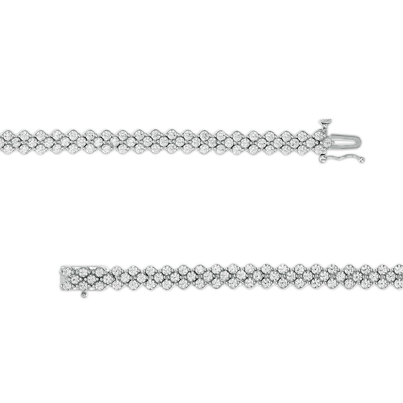 Main Image 3 of Previously Owned - 5 CT. T.W. Diamond Cobblestone Bracelet in 10K White Gold