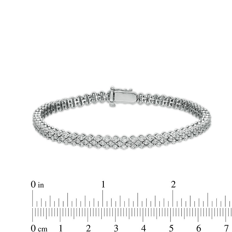 Main Image 4 of Previously Owned - 5 CT. T.W. Diamond Cobblestone Bracelet in 10K White Gold